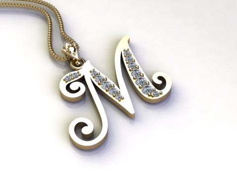 M Letter Alphabet Pendant Cad For Sell 3D 프린트 모델