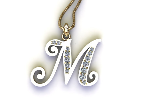 M Letter Alphabet Pendant Cad For Sell 3D 프린트 모델
