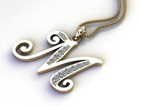 M Letter Alphabet Pendant Cad For Sell 3D Print Model