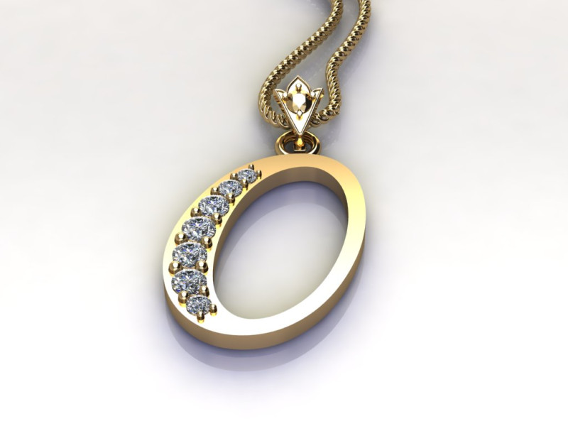 O Letter Alphabet Pendant Cad For Sell 3D 프린트 모델 .c4d .max .obj .3ds .fbx .stl .blend 