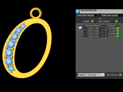 O Letter Alphabet Pendant Cad For Sell 3D 프린트 모델