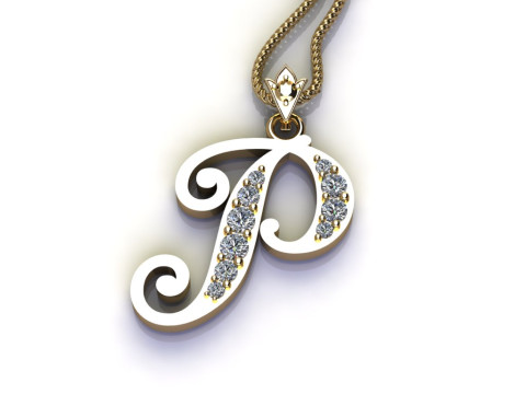 P Letter Alphabet Pendant Cad For Sell 3D Print Model