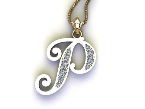 P Letter Alphabet Pendant Cad For Sell 3D Print Model