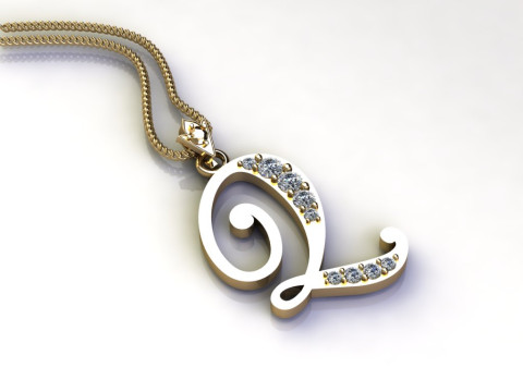 Q Letter Alphabet Pendant Cad For Sell 3D 프린트 모델