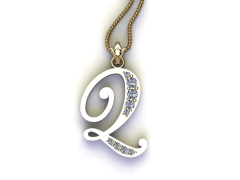 Q Letter Alphabet Pendant Cad For Sell 3D 프린트 모델