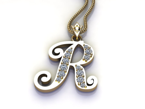 R Letter Alphabet Pendant Cad For Sell 3Dプリントモデル