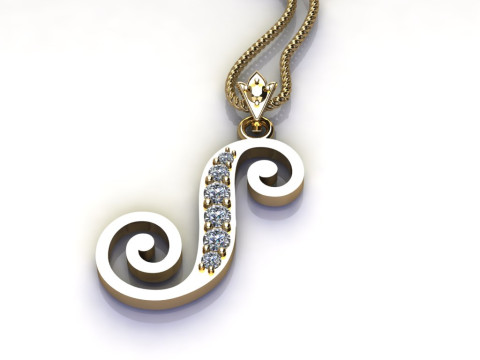 S Letter Alphabet Pendant Cad For Sell Modelo de Impressão 3D
