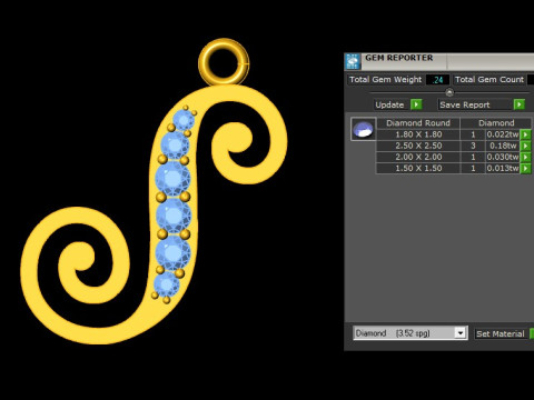 S Letter Alphabet Pendant Cad For Sell Model Cetak 3D