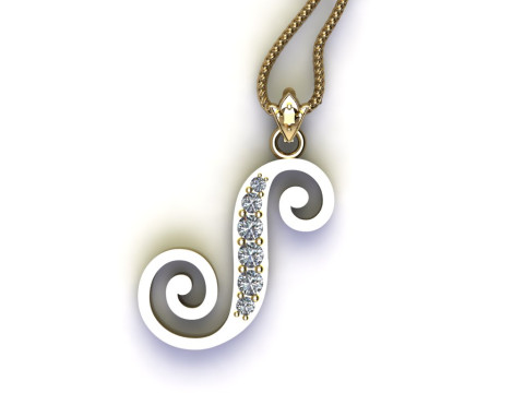S Letter Alphabet Pendant Cad For Sell Model Cetak 3D