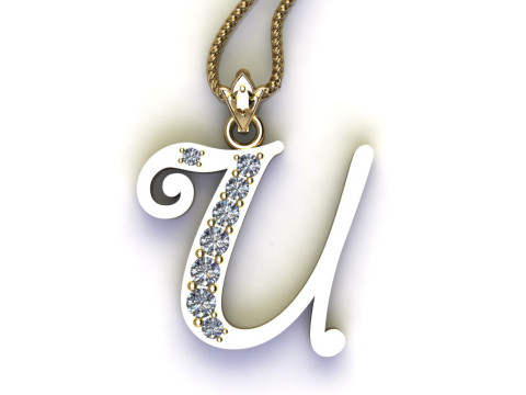 U Letter Alphabet Pendant Cad For Sell 3D 프린트 모델