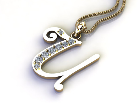 U Letter Alphabet Pendant Cad For Sell 3D 프린트 모델