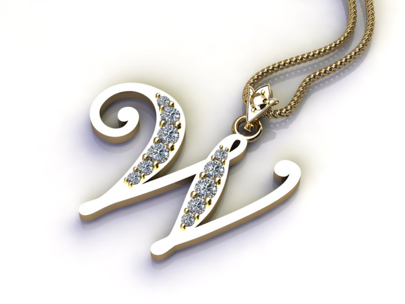 W Letter Alphabet Pendant Cad For Sell 3D-printmodel .c4d .max .obj .3ds .fbx .stl .blend 