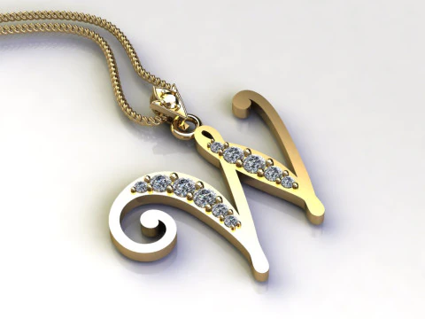 W Letter Alphabet Pendant Cad For Sell 3D Print Model