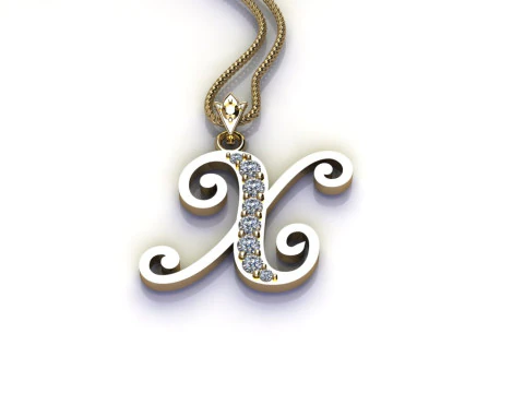 X Letter Alphabet Pendant Cad For Sell 3D Print Model