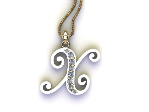 X Letter Alphabet Pendant Cad For Sell 3D Print Model