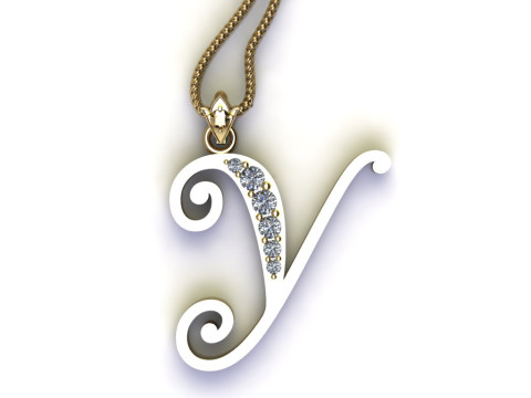 Y Letter Alphabet Pendant Cad For Sell 3D प्रिंट मॉडल