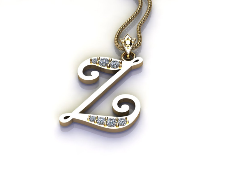 Z Letter Alphabet Pendant Cad For Sell Modelo de Impressão 3D .c4d .max .obj .3ds .fbx .stl .blend 