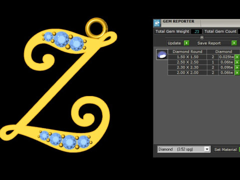Z Letter Alphabet Pendant Cad For Sell Modelo de Impressão 3D