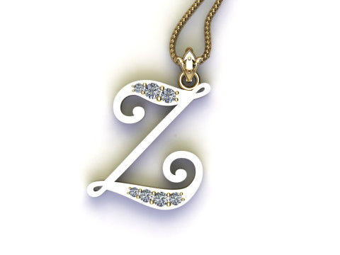 Z Letter Alphabet Pendant Cad For Sell Modelo de Impressão 3D