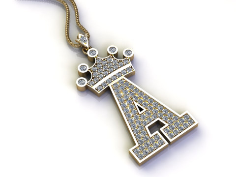 A Letter Alphabet Pendant Cad For Sell Modèles 3D en vedette