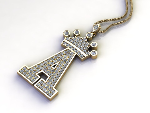 A Letter Alphabet Pendant Cad For Sell 3D Print Model