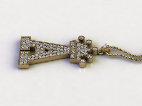 A Letter Alphabet Pendant Cad For Sell 3D Print Model