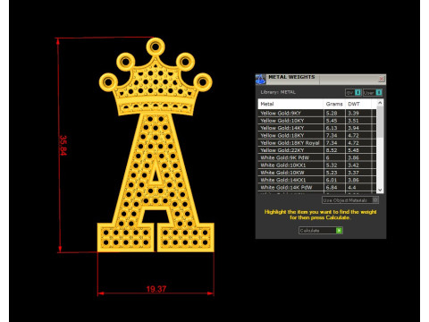 A Letter Alphabet Pendant Cad For Sell 3D Print Model