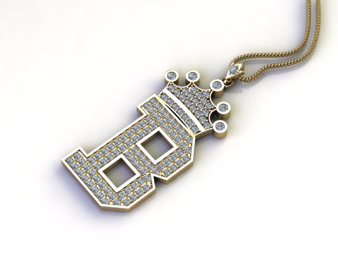 B Letter Alphabet Pendant Cad For Sell Model Cetak 3D