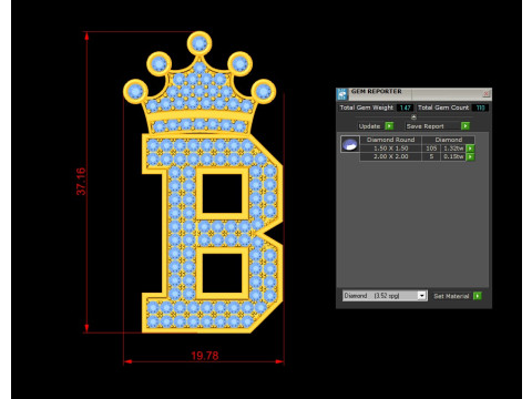 B Letter Alphabet Pendant Cad For Sell Model Cetak 3D