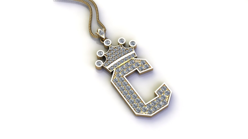 C Letter Alphabet Pendant Cad For Sell 3D-Druckmodell .c4d .max .obj .3ds .fbx .stl .blend 