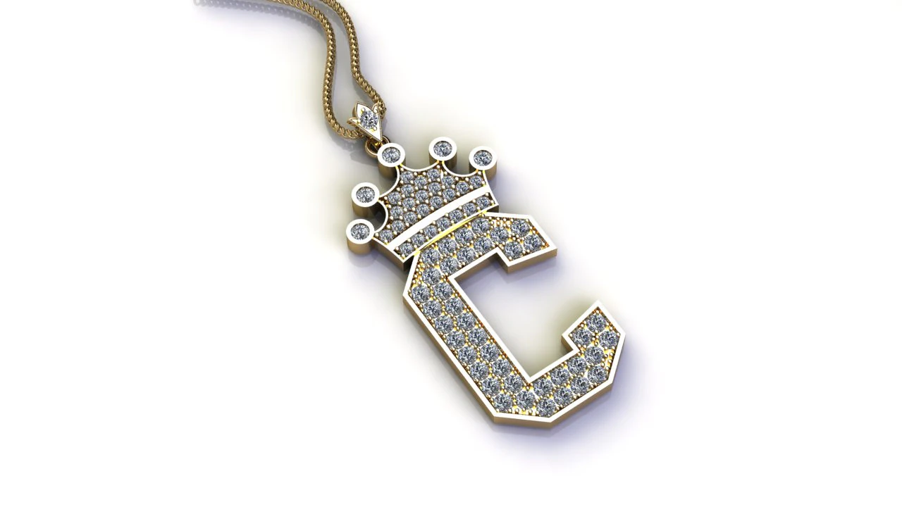 C Letter Alphabet Pendant Cad For Sell 3D Print Model .c4d .max .obj .3ds .fbx .stl .blend
