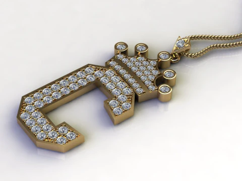 C Letter Alphabet Pendant Cad For Sell 3D Print Model