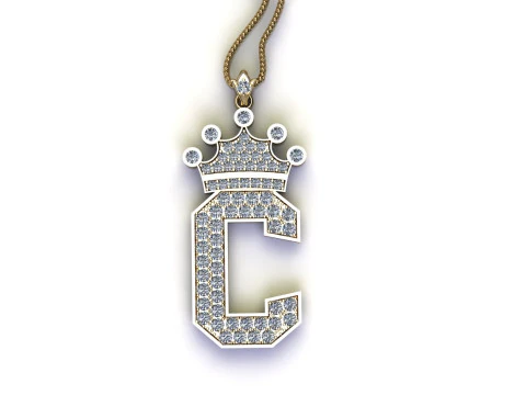 C Letter Alphabet Pendant Cad For Sell 3D Print Model