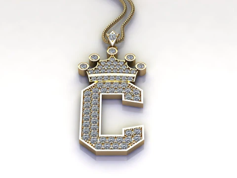 C Letter Alphabet Pendant Cad For Sell 3D Print Model