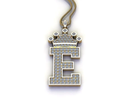 E Letter Alphabet Pendant Cad For Sell 3D Print Model