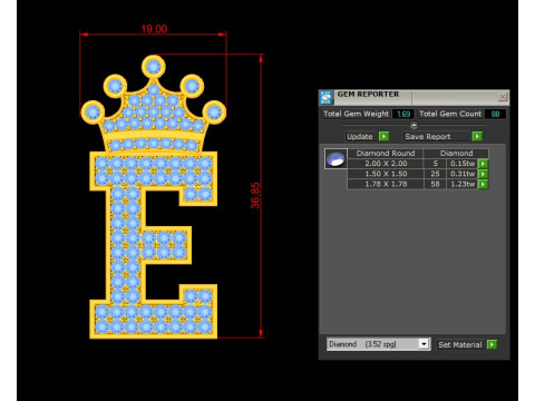 E Letter Alphabet Pendant Cad For Sell 3Dプリントモデル