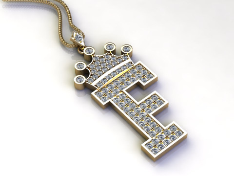 F Letter Alphabet Pendant Cad For Sell 3D प्रिंट मॉडल