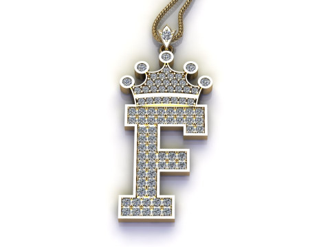 F Letter Alphabet Pendant Cad For Sell 3D 打印模型