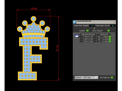 F Letter Alphabet Pendant Cad For Sell 3D 打印模型