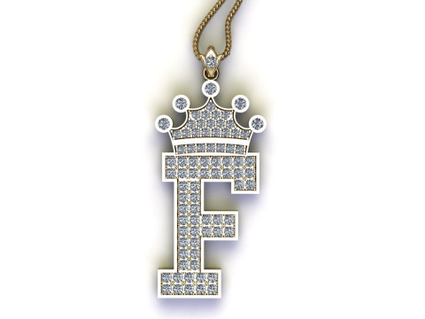 F Letter Alphabet Pendant Cad For Sell 3D 打印模型
