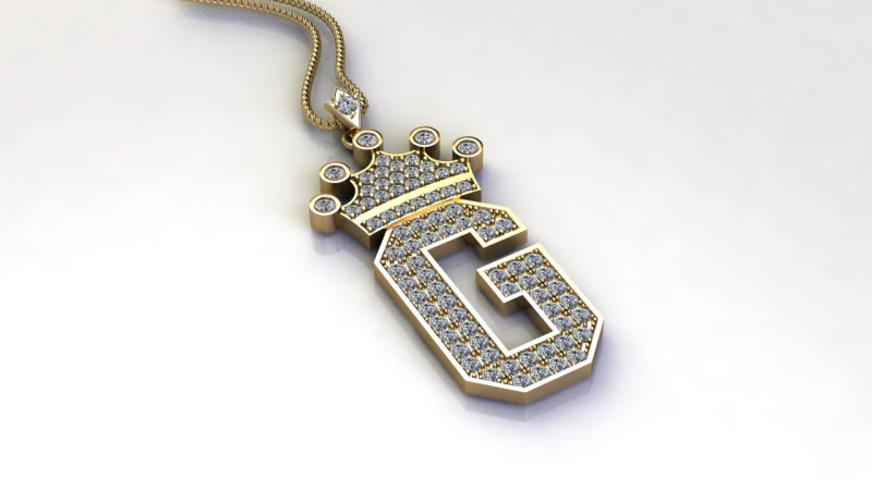 Cad pingente de alfabeto letra G para venda Modelo de Impressão 3D .c4d .max .obj .3ds .fbx .stl .blend