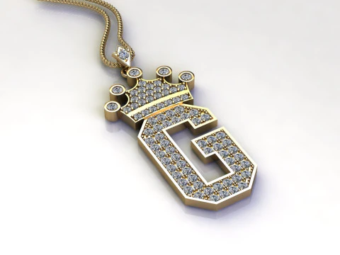 G Letter Alphabet Pendant Cad For Sell 3D Print Model
