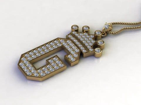 Cad pingente de alfabeto letra G para venda Modelo de Impressão 3D