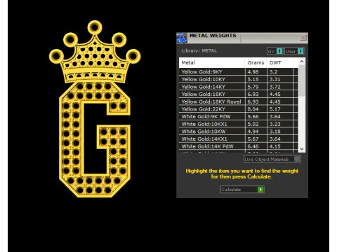 Cad pingente de alfabeto letra G para venda Modelo de Impressão 3D