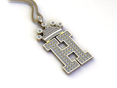 H Letter Alphabet Pendant Cad For Sell 3D Принт Модель