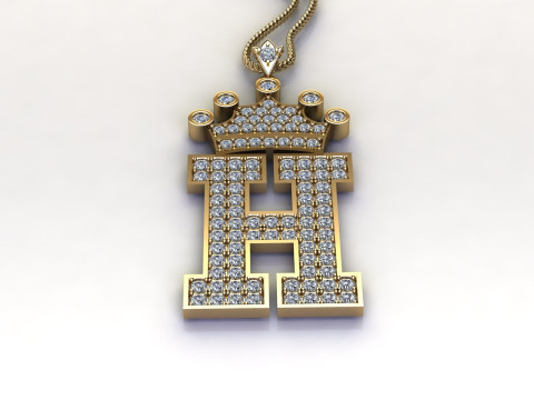 H Letter Alphabet Pendant Cad For Sell 3Dプリントモデル