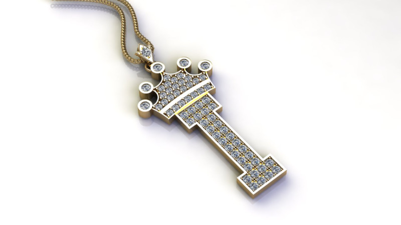 I Letter Alphabet Pendant Cad For Sell 3Dプリントモデル .c4d .max .obj .3ds .fbx .stl .blend