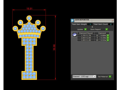 I Letter Alphabet Pendant Cad For Sell 3Dプリントモデル