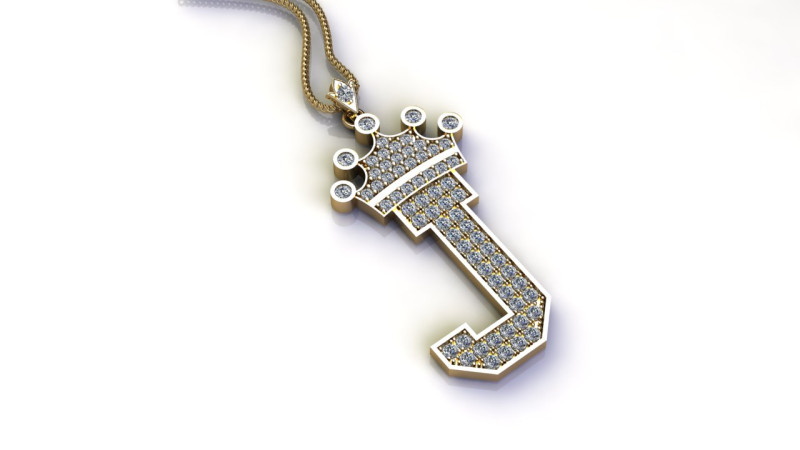 J Letter Alphabet Pendant Cad For Sell 3D 打印模型 .c4d .max .obj .3ds .fbx .stl .blend