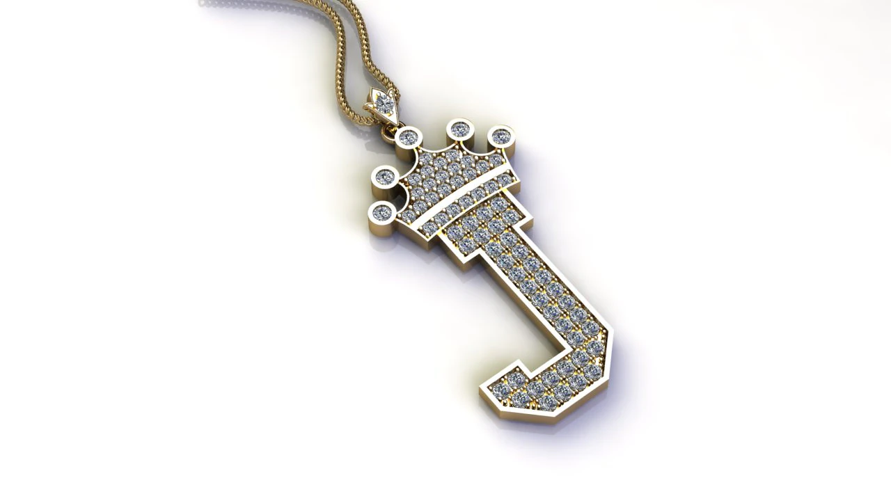 J Letter Alphabet Pendant Cad For Sell 3D Print Model .c4d .max .obj .3ds .fbx .stl .blend 
